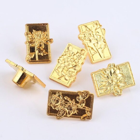 7pcs Flower Wax Seal Stamp Kit - Floral Wax Seal Stamp Heads and Wooden Handles - Picture 6 of 9